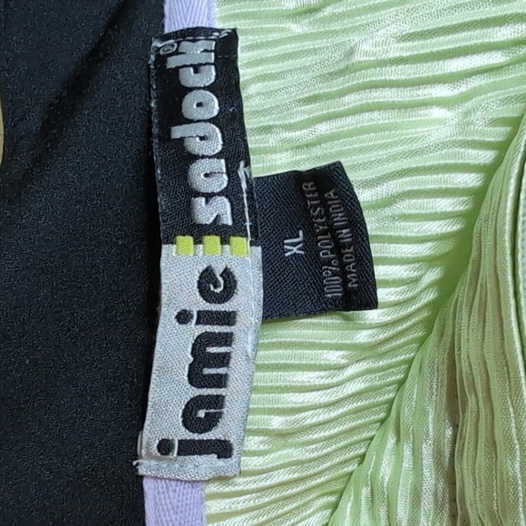 Jamie Sadock Lime Bubble Print Short Sleeve Ribbed Golf Top Size XL - Picture 11 of 13